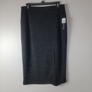 Soho Women Black Glitter Sparkle Pencil Midi Skirt Straight Soft Tailored Style